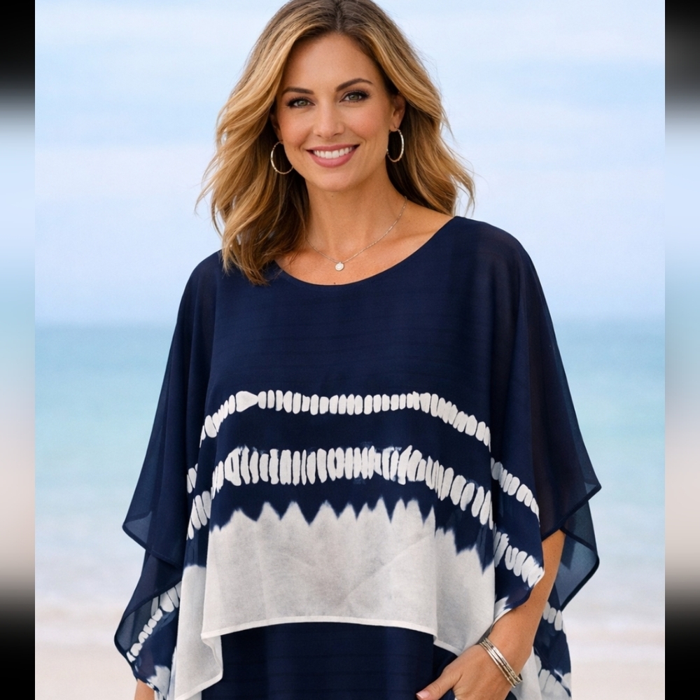 HSN DG2 Poncho Blouse NWT